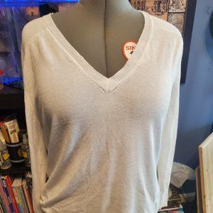 Alberto Makali White Long Sleeve Sweater Sz S Viscose/Cotton